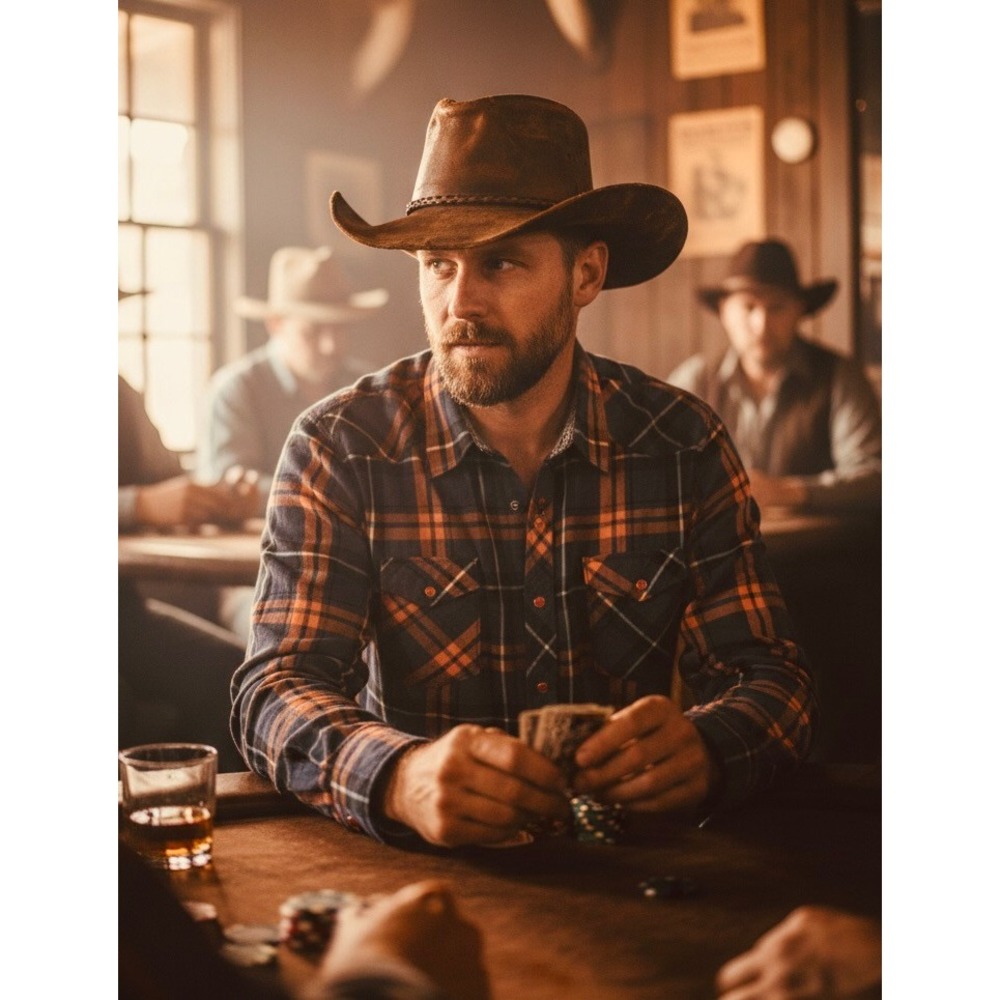 Western Age of Wisdom Plaid Shirt XXL Flannel‎ Snap Button Cowboy shirt